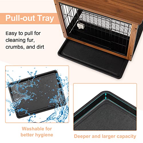 Garvee 31 Inch Wooden Dog Crate Furniture Dog Crate End Table
