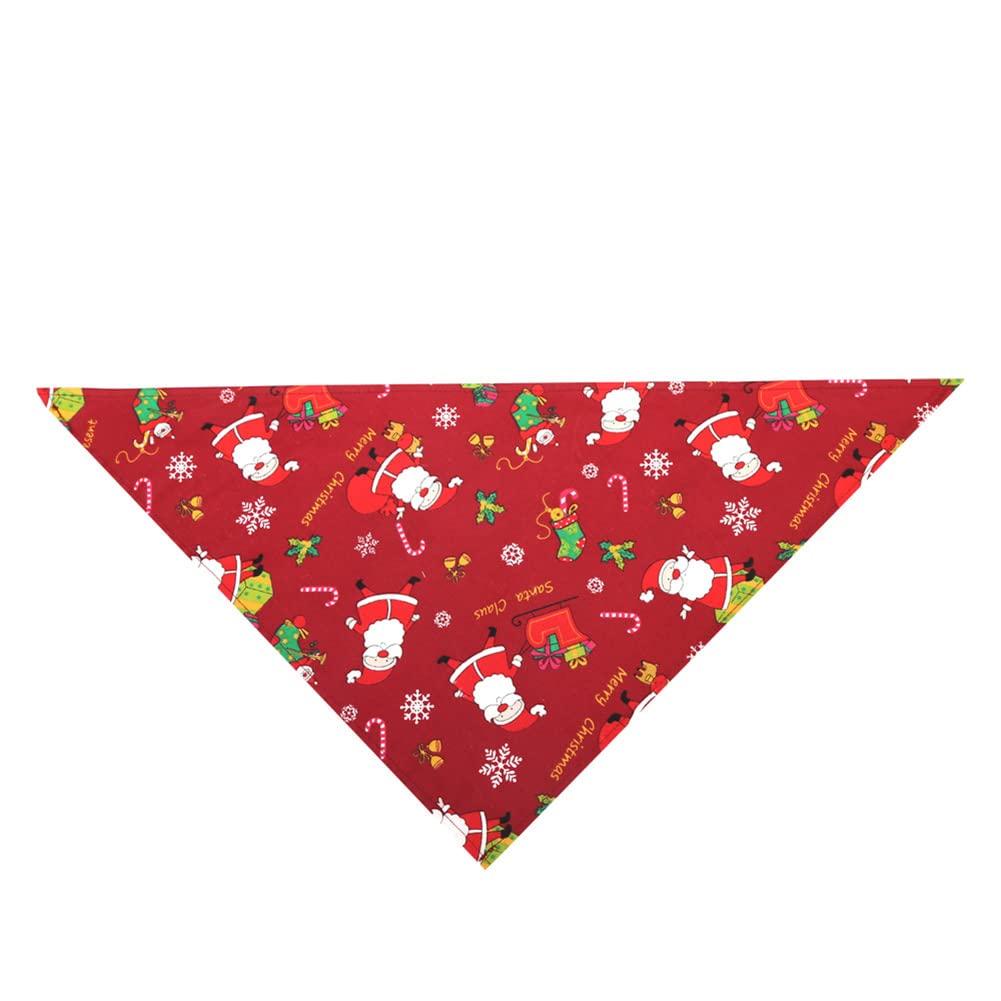 Garvee Pet Christmas Cotton Triangle Scarf Saliva Towel Pet Costume Accessories for Small Medium Large Dogs Cats Santa red
