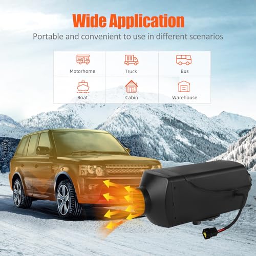 Garvee Diesel Air Heater 12V, 10L Tank, Diesel Heater 8KW, Muffler, Diesel Parking Heater with LCD Thermostat Monitor & Remote Control for Trucks, Trailer, Boat and Motor-Home
