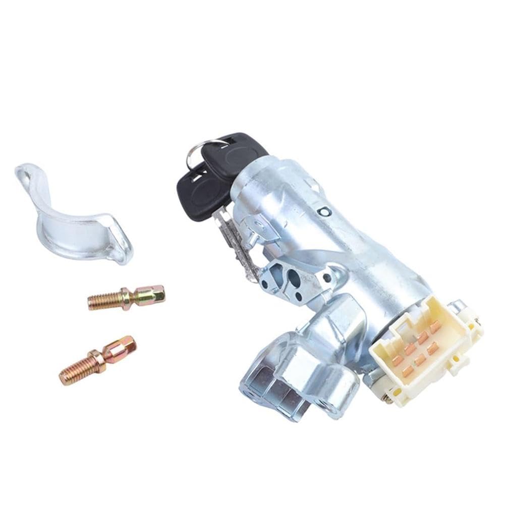 Garvee Ignition Lock Cylinder Switch with Key, 45020-12-11 Ignition Lock Cylinder Assembly with Bolts Bracket 2 Key Replacement Ignition Switch Lock Cylinder
