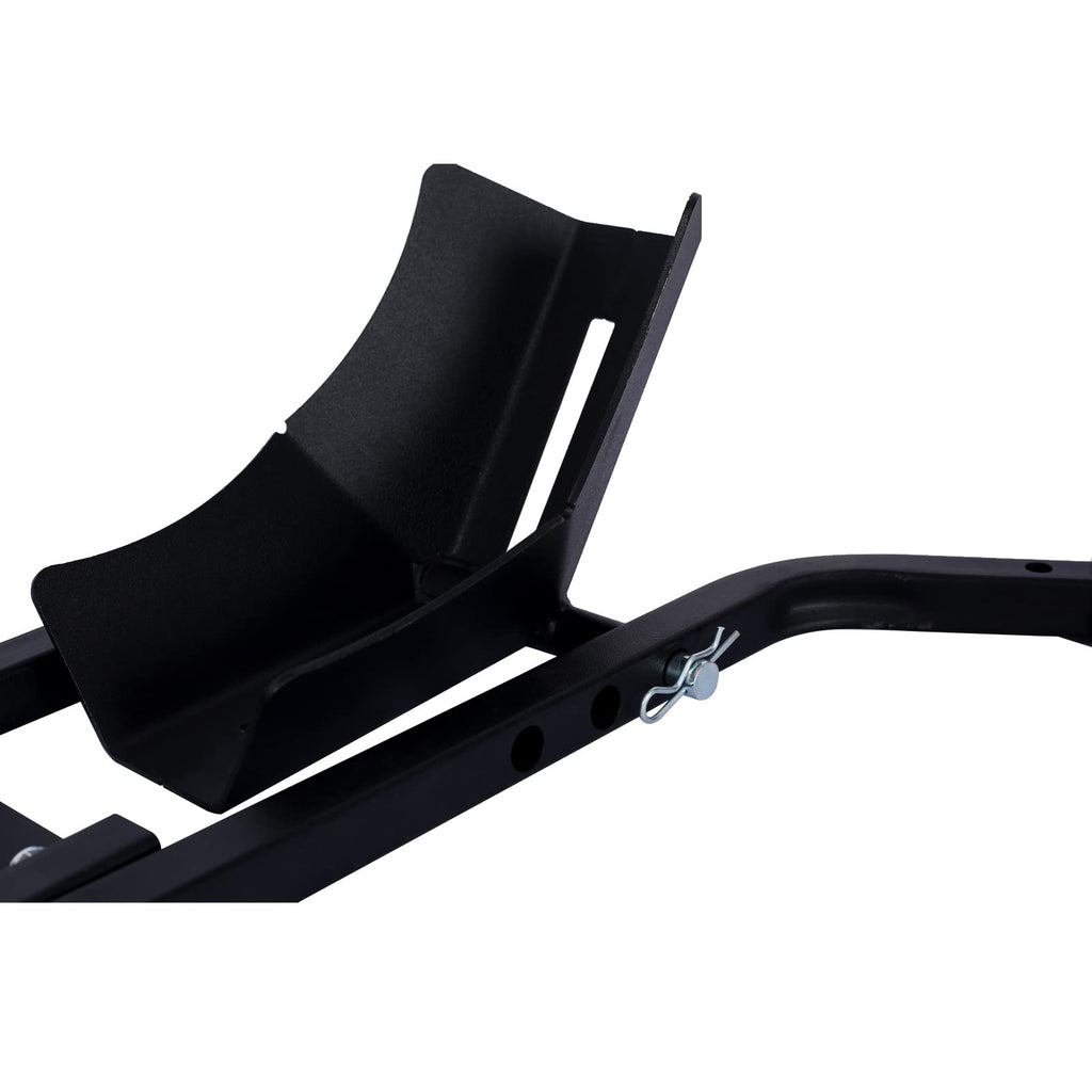 Garvee Black Adjustable Trailer Motorcycle Wheel Chock Stand Heavy Duty Tube Front One Size