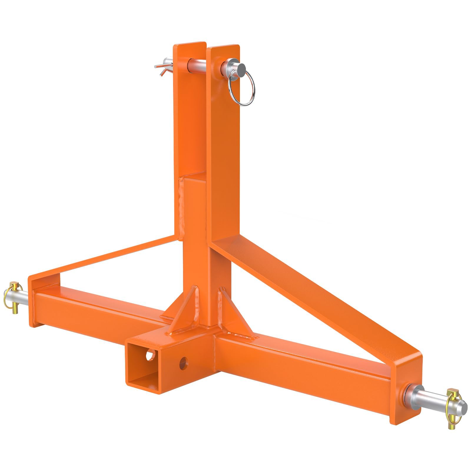 Garvee 3 Point 2" Trailer Hitch Receiver Heavy-Duty for Category 1 Tractors Compatible with Kubota BX LM25H WLM Tractor NorTrac Yanmar Kioti Cat 3 Point 2"-Orange