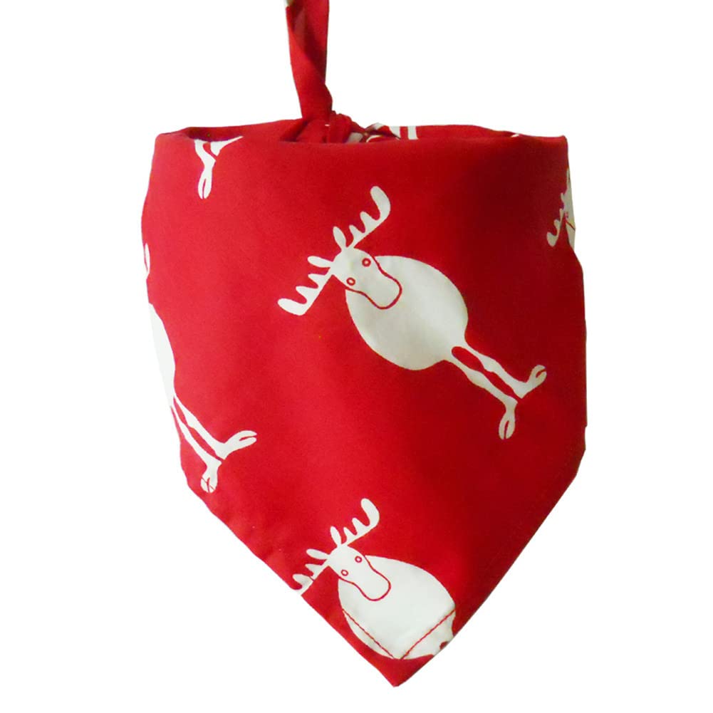 Garvee Pet Christmas Cotton Triangle Scarf Saliva Towel Pet Costume Accessories for Small Medium Large Dogs Cats Santa red