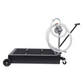 Garvee 20 Gallon Hand Pum Low Profile Portable Oil Drain Pan,with T-Handle,for Car,Suvs with Hose,Casters - Black