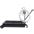 Garvee 25 Gal Hand Pump Oil Drain Pan with 95L Foldable Low Profile, Large Cap - Black