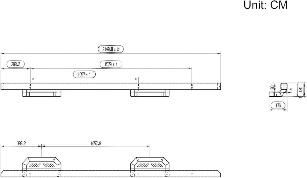Garvee Running Board Nerf Bar Compatible with 2015-2021 F150 SuperCrew Cab 2017-2021 F250 F350 F450 F550 Super Duty Crew Cab, 7 inches, Enhanced Durability, Simple Assembly, Stylish Design