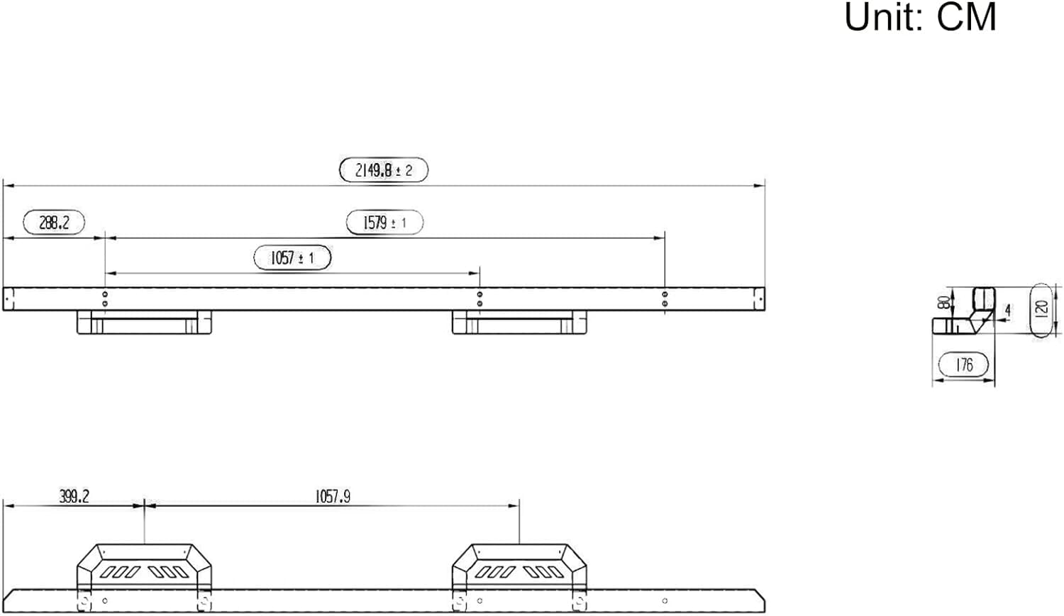 Garvee Running Board Nerf Bar Compatible with 2015-2021 F150 SuperCrew Cab 2017-2021 F250 F350 F450 F550 Super Duty Crew Cab, 7 inches, Enhanced Durability, Simple Assembly, Stylish Design