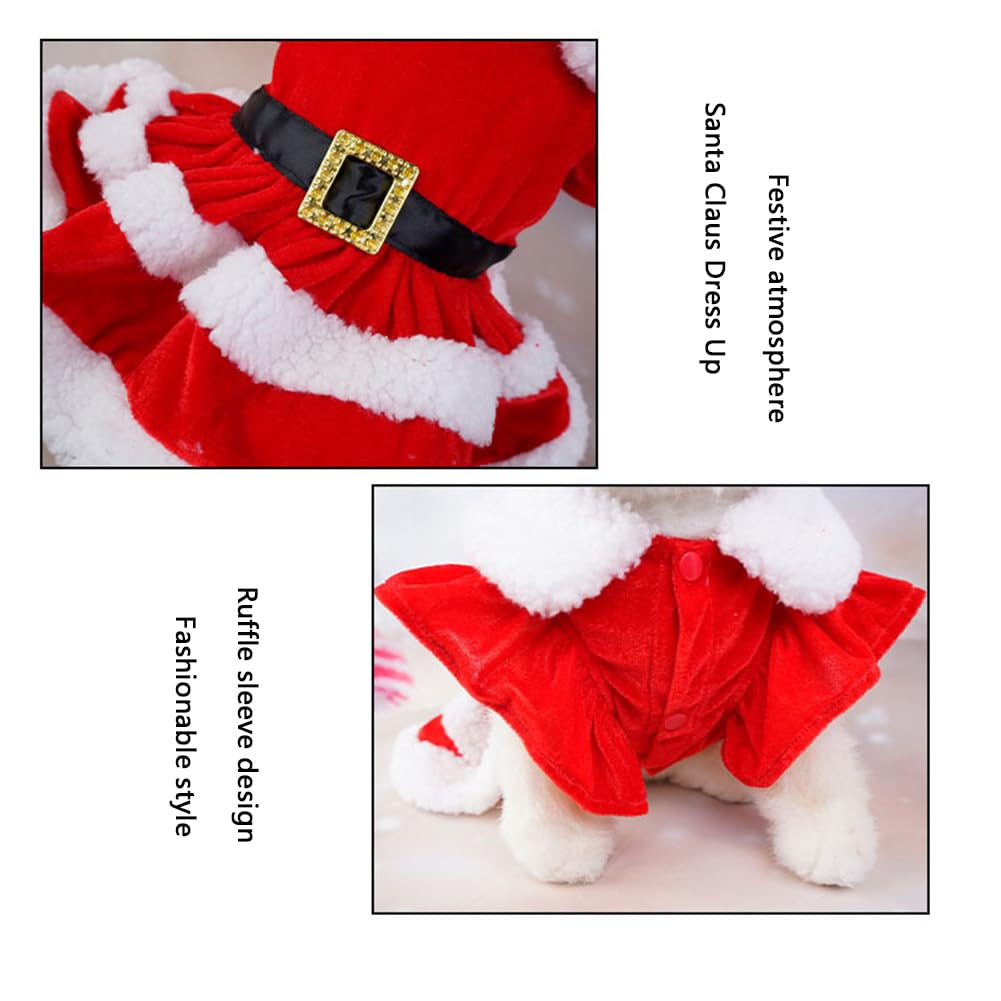 Garvee Dog Christmas Dress 3 Decorative Buckle Design Soft Comfortable Fleece Pet Clothes for Small Medium Large Dogs XL Green Mesh