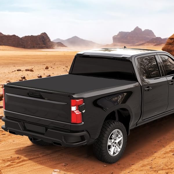 Garvee Soft Roll-Up Tonneau Cover for Compatible with 2019-2024 Chevrolet Silverado/GMC Sierra 1500 5.8 Ft Truck Bed