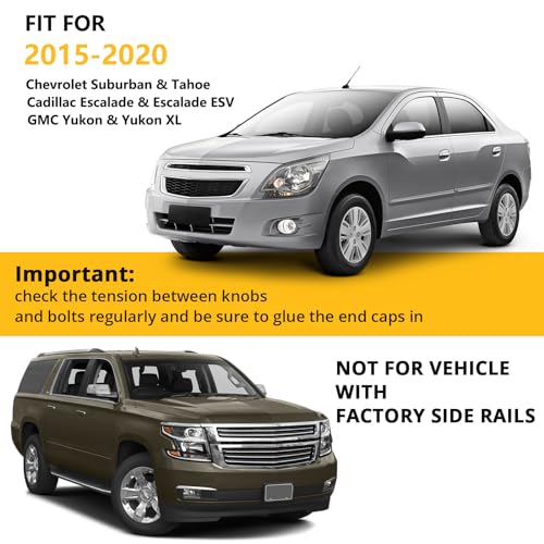 Garvee Car Roof Rack Cross Bars for 2015-2020 Chevrolet Suburban & Tahoe – Aluminum Replacement with Grooved Side Rails for Cargo, Kayak, Bike & Snowboard