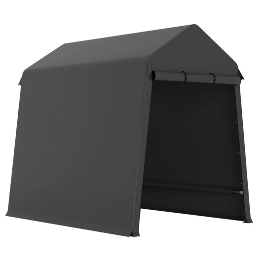 Garvee 6X8FT Heavy Duty Outdoor Shed,Portable Storage Shed,with 2 Rolled Up Zipper Doors,Vents Carports & Waterproof Cover Temporary Shelter for Motorcycle,Gardening Tools and Generator(black)