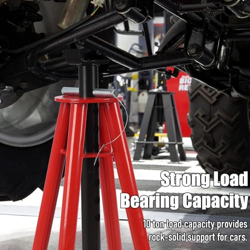 Garvee Heavy-Duty Pipe Jack Stand, 28 -46 Inch Adjustable Folding Pipe Stand, Ideal for Welding, Automotive, and Construction Projects - 10T