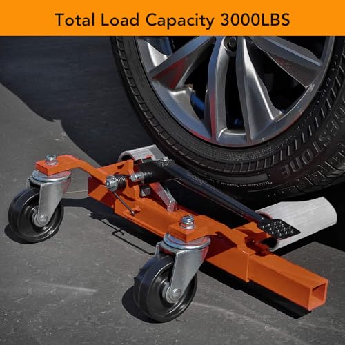 Garvee Car Wheel Dolly Set of 2, 1500LBS Capacity Car Dolly with Hydraulic Tire Jack for Vehicle Positioning for Truck RV Trailer