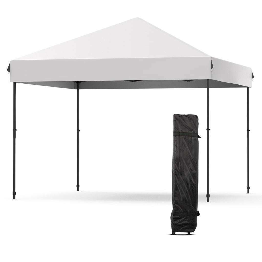 Garvee 10'x10' Pop-Up Canopy Tent - Waterproof Portable Sun Shelter with Roller Bag, Sandbags & Stakes for Picnic, Camping & Outdoor Events, Grey