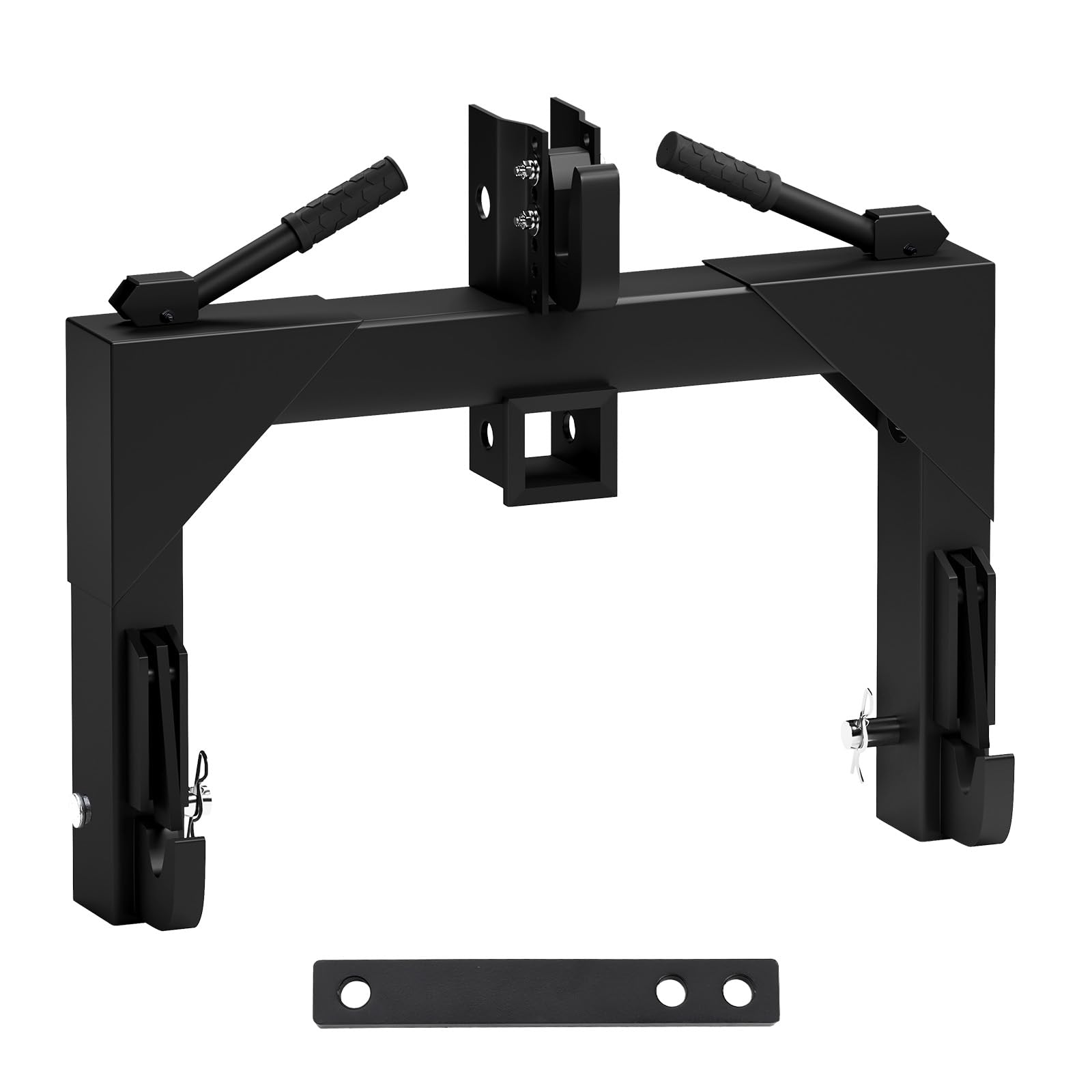 Garvee 3-Point Quick Hitch for Category 1 & 2 Tractors, 3000 lbs Capacity with 2" Receiver, 28" Lower Arm Width, Adjustable 15" to 18", Black
