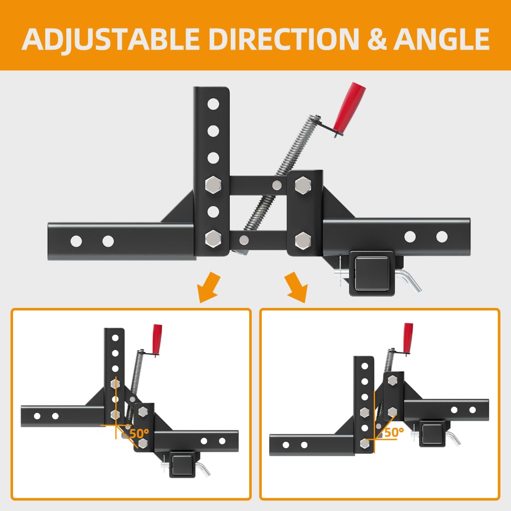 Garvee ATV/UTV Lift System Attachments,Manual Implement Lift 1-Point Implements Pro with 2" Receivers,Quick Attach Accessories for ATV,UTV,Tractors,50 Inches Width,Height Adjustments