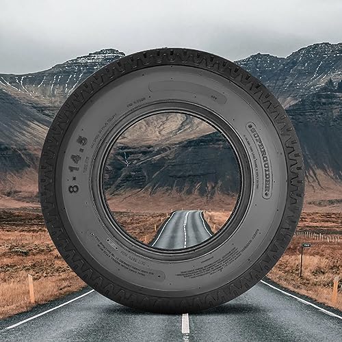Garvee Heavy Duty Trailer Tires 8-14.5 14PR, Load Range G Speed Range J, 3040 LBS Max Load, for Flatbed Livestock Utility Trailers