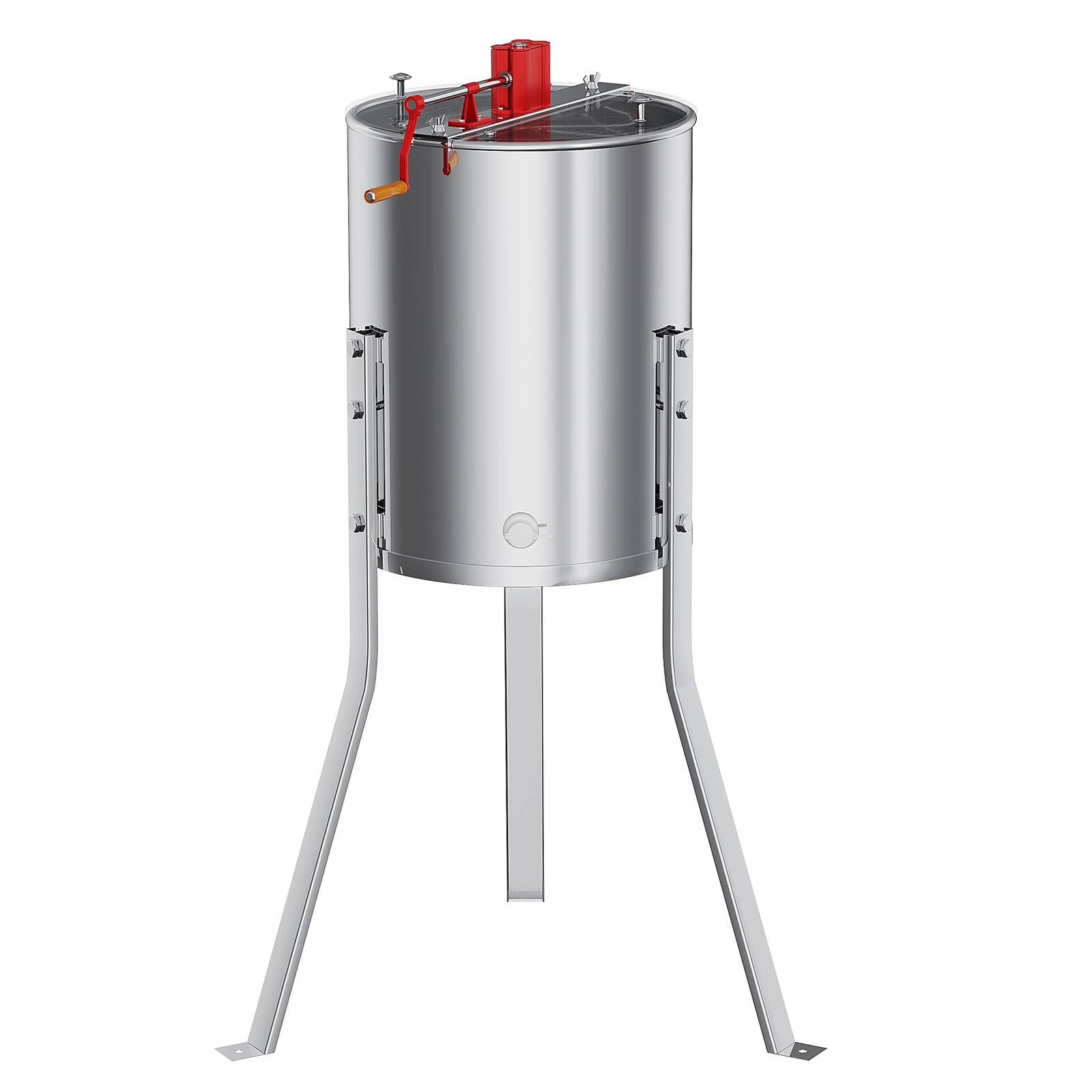 Garvee Manual 4/8 Frame Honey Extractor – Food-Grade Stainless Steel with Adjustable Stand & Transparent Lid for Small-Scale Beekeeping & Harvesting