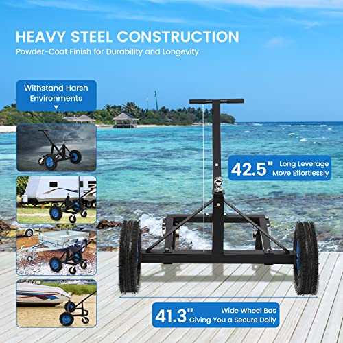 Garvee Adjustable Trailer Dolly, with 1500lbs Load Capacity, Durable Carbon Steel Trailer Mover with 25.5''-34.6'' Adjustable Height, Ideal for Moving Boat Trailers/Utility/Cargo Trailers/RV Trailer
