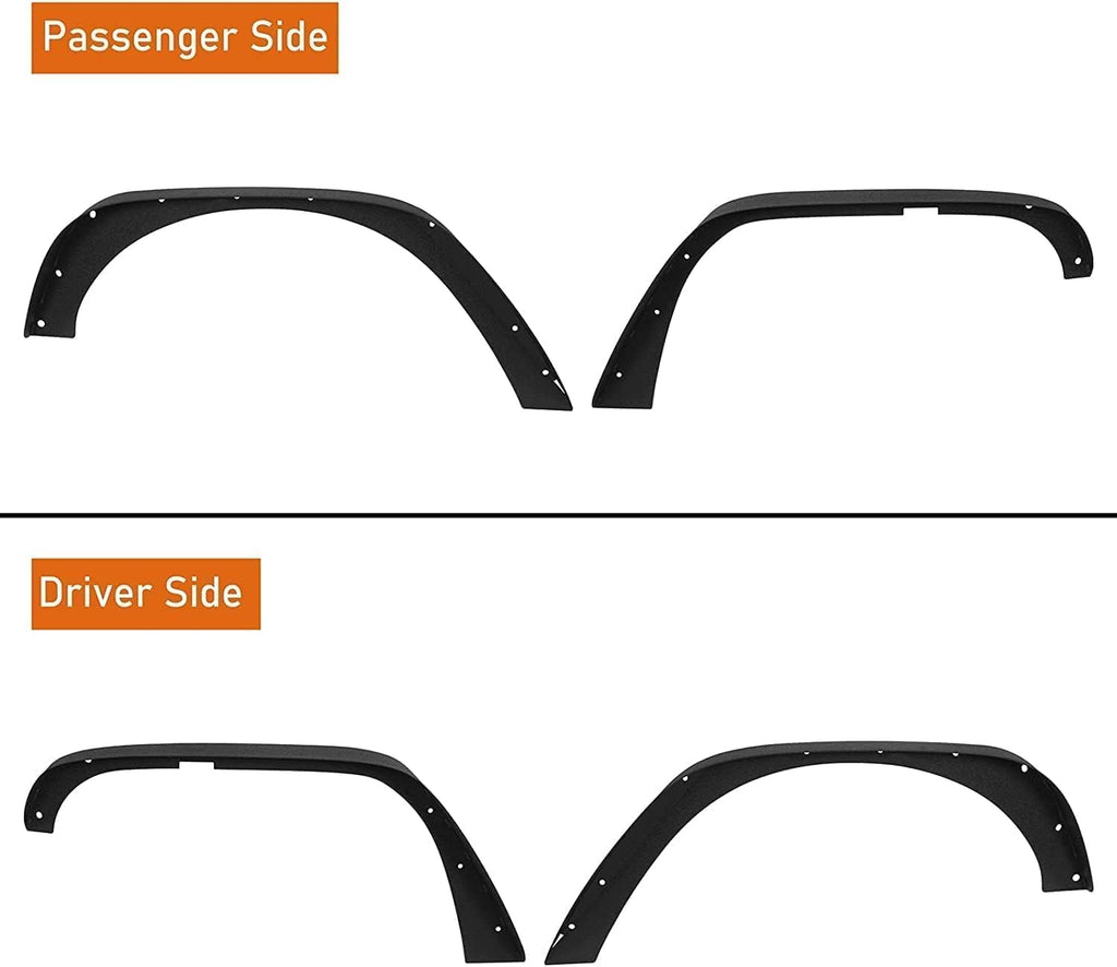 Garvee '18-'24 Wrangler JL Thick Solid Steel Front & Rear Fender Flares