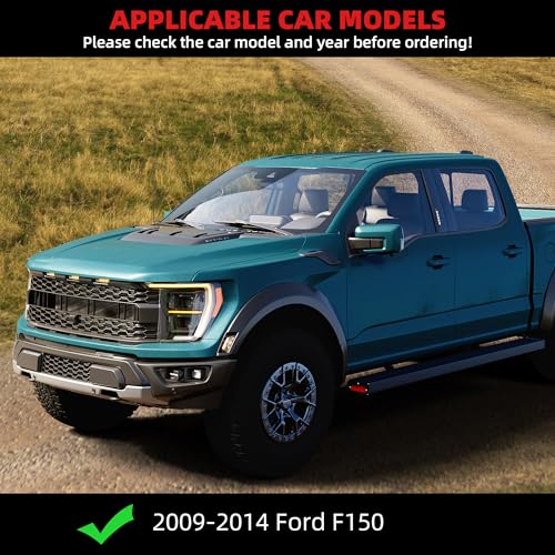 Garvee Running Boards [6.5 Inches] Compatible with 2009-2014 Ford F150 Super Crew Cab(4 Full-Size Doors) Aluminum Side Steps Nerf Bars
