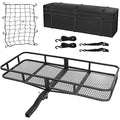 Garvee PU+ Steel Tail Rack, 150 lb Storage Capacity Heavy Duty Steel Tail Rack with PVC Fabric Waterproof Cargo Bag and Steel Windproof Fairing, Rack with Bottom Metal Rods and Side Rails