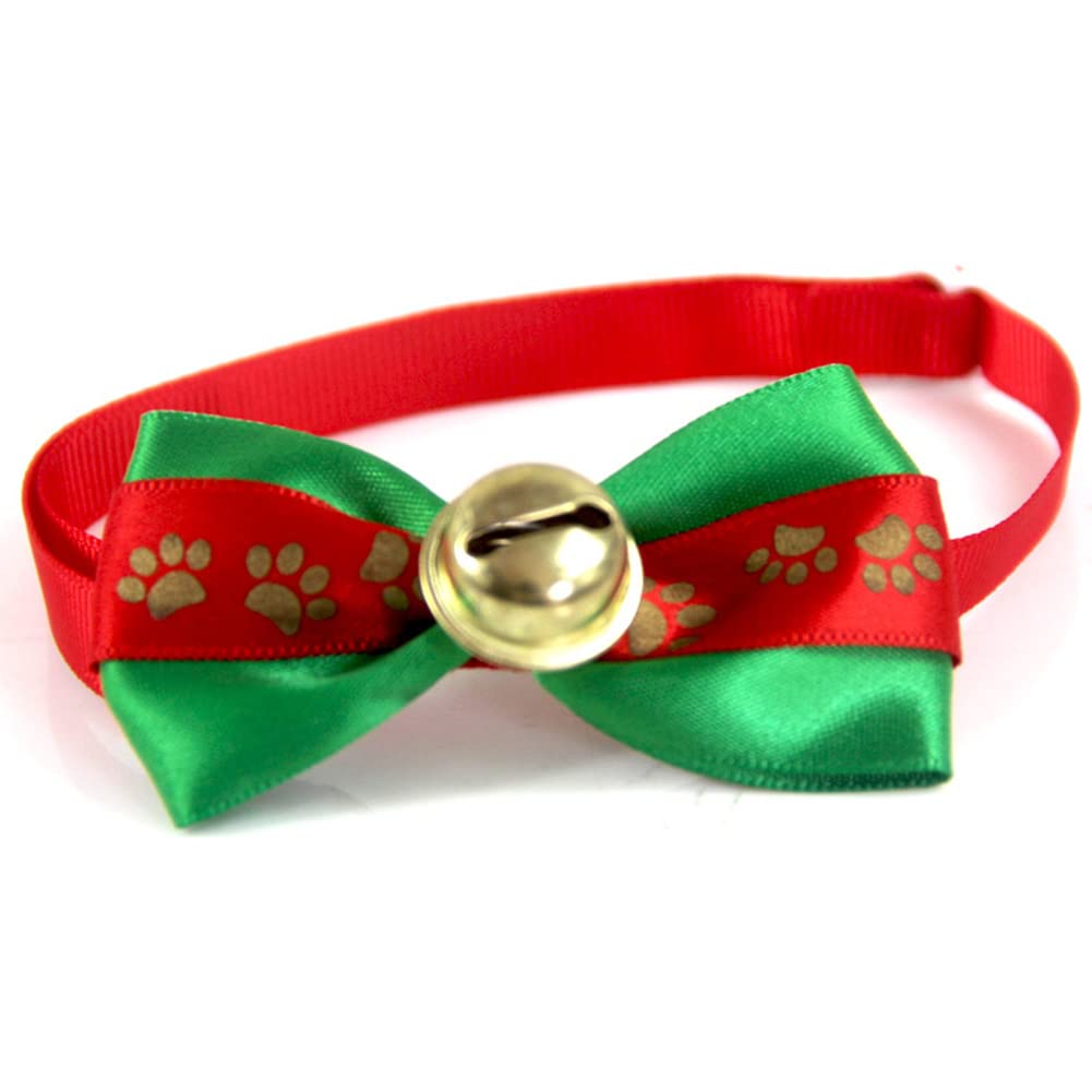 Garvee Pet Christmas Bowtie Collar Pet Neck Bows with Bell Pet Collars Accessories for Small Medium Dog Cat