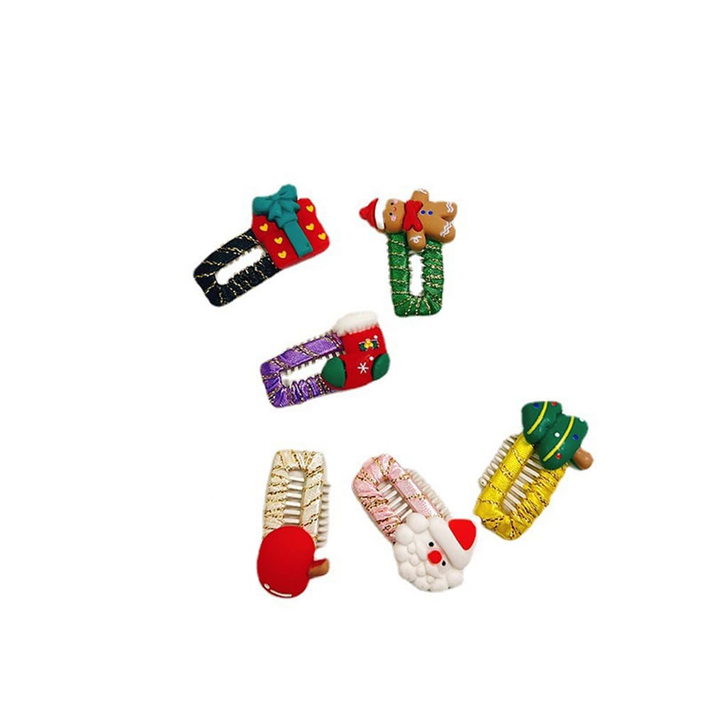 Garvee 6/8pcs 3.2cm Pet Christmas Hair Clips Hairpin Cartoon Pet Headgear Pet Hair Accessories Christmas Gift For Dogs Cats 6