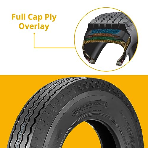 Garvee Heavy Duty Trailer Tires 8-14.5 14PR, Load Range G Speed Range J, 3040 LBS Max Load, for Flatbed Livestock Utility Trailers