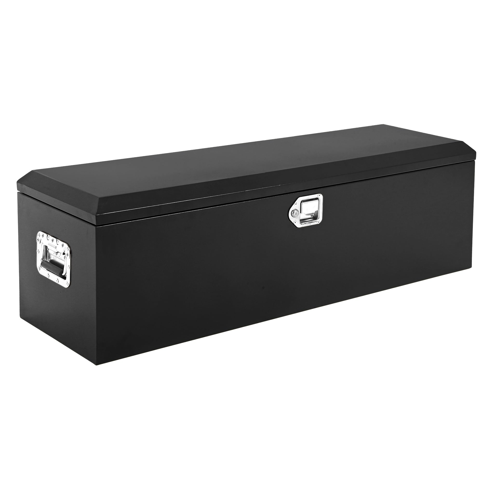 Garvee 30"X13"X10" Heavy-Duty Truck Tool Box With Dual Hydraulic Lids Weatherproof Steel Storage For Pickup Truck Bed Garage Workshop RV Trailer Black