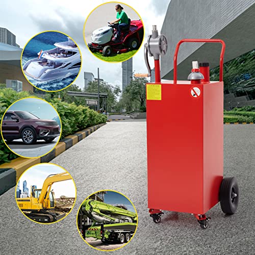 Garvee 30 Gal Portable Gas Caddy with Pump for Gasoline & Diesel