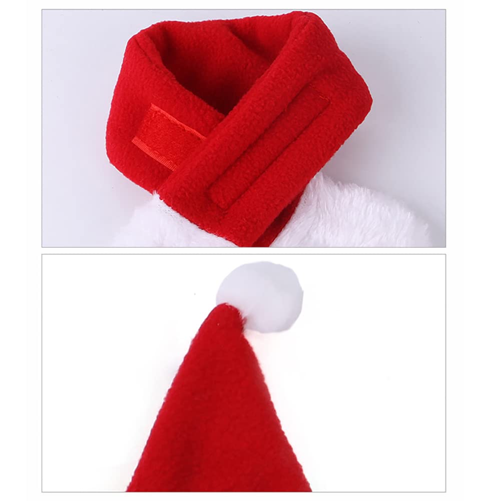 Garvee 3pcs Pet Christmas Costume Outfit Set,Pet Christmas Scarf Hat Set Cat Dog Polar Fleece Dress Up Clothes Cosplay Outfit for Christmas Decor
