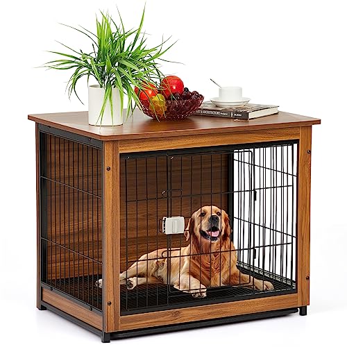 Garvee 31 Inch Wooden Dog Crate Furniture Dog Crate End Table