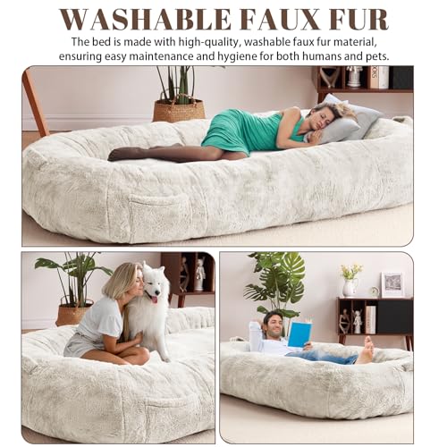 Garvee Giant Dog Bed for Men and Women, 75"x48"x14" - Washable & Plush Dog Bed for People, Suitable for Adults，Human-Sized Bed
