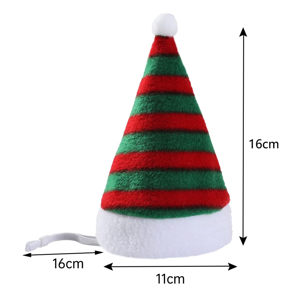 Garvee Pet Striped Christmas Hat Multicolor Cat Dog Dress Up Headwear Pet Supplies for Xmas Party Decor red and White Stripes