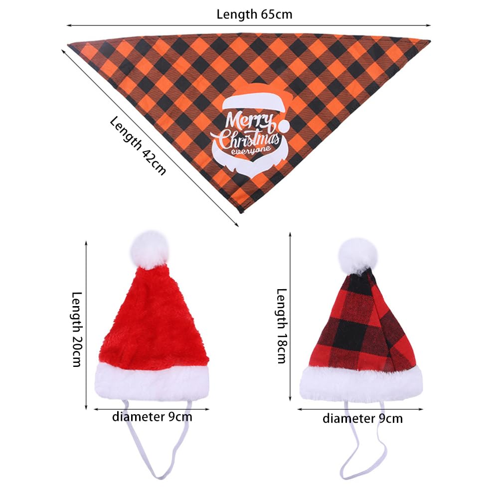 Garvee Pet Christmas Saliva Towel Triangle Bibs Plaid Pattern Puppy Costume Decorations for Small Medium Large Dogs Cats No. 9 Suit One Size fits All