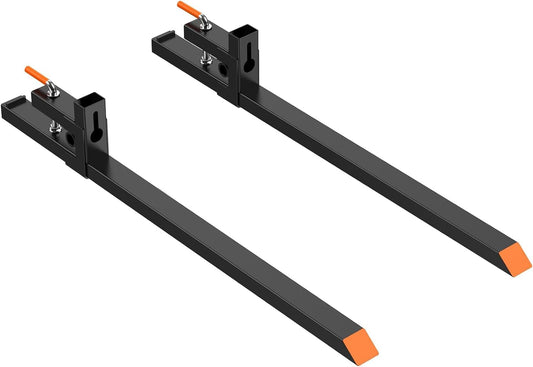 Garvee Double Nuts Pallet Forks, Clamp-On for Tractor & Skid Steer