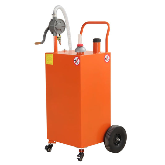 Garvee 35 Gallon Portable Oil Transfer Fluid Diesel Fuel Storage Tanks Gas Caddy Storage Diesel Kerosene Storage Containers for Boat, Atv, Car, Motorcycle Orange