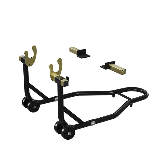 Garvee Motorcycle Stand Lift - 450 lbs Capacity Adjustable Front and Rear Wheel Lift for Maintenance and Repairs, Black