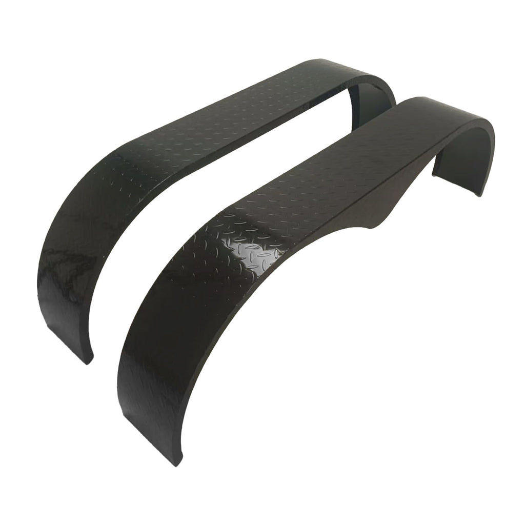 Garvee 2Pcs Trailer Fenders, 66" x 9.1" x 20" Tandem Round Trailer Fenders, Heavy Duty Steel Double Axle Trailer Fenders Compatible with 13-15 Inch Wheels, Black