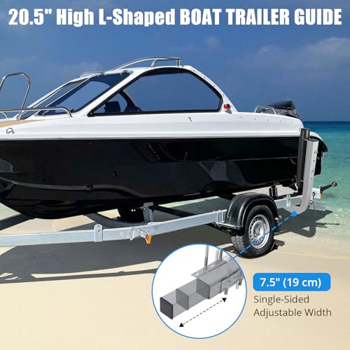Garvee 20.5" 2PCS Rustproof Steel Trailer Guide, Boat Trailer Guide, Adjustable width Design Trailer Guide Poles, Heavy Duty Roller Guide, for Ski Boat, Fishing Boat