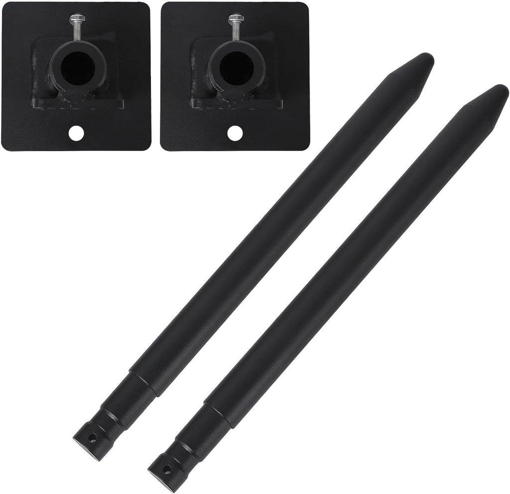 Garvee 17" Stabilizer Hay Bale Spear Attachment, Pair Quick Attach Bale Spike Without Sleeves, Black Powder Coated Hay Bale Forks Handing Equipment Fit for for Skid Steer Mount Plate Tractors Loaders