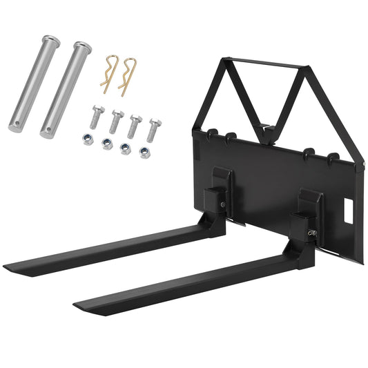 Garvee 46" Tractor Pallet Forks, 3200 lb Quick Attach Skid Steer Fork Attachment with 2" Receiver Hitch for Farms, Warehouses & Construction