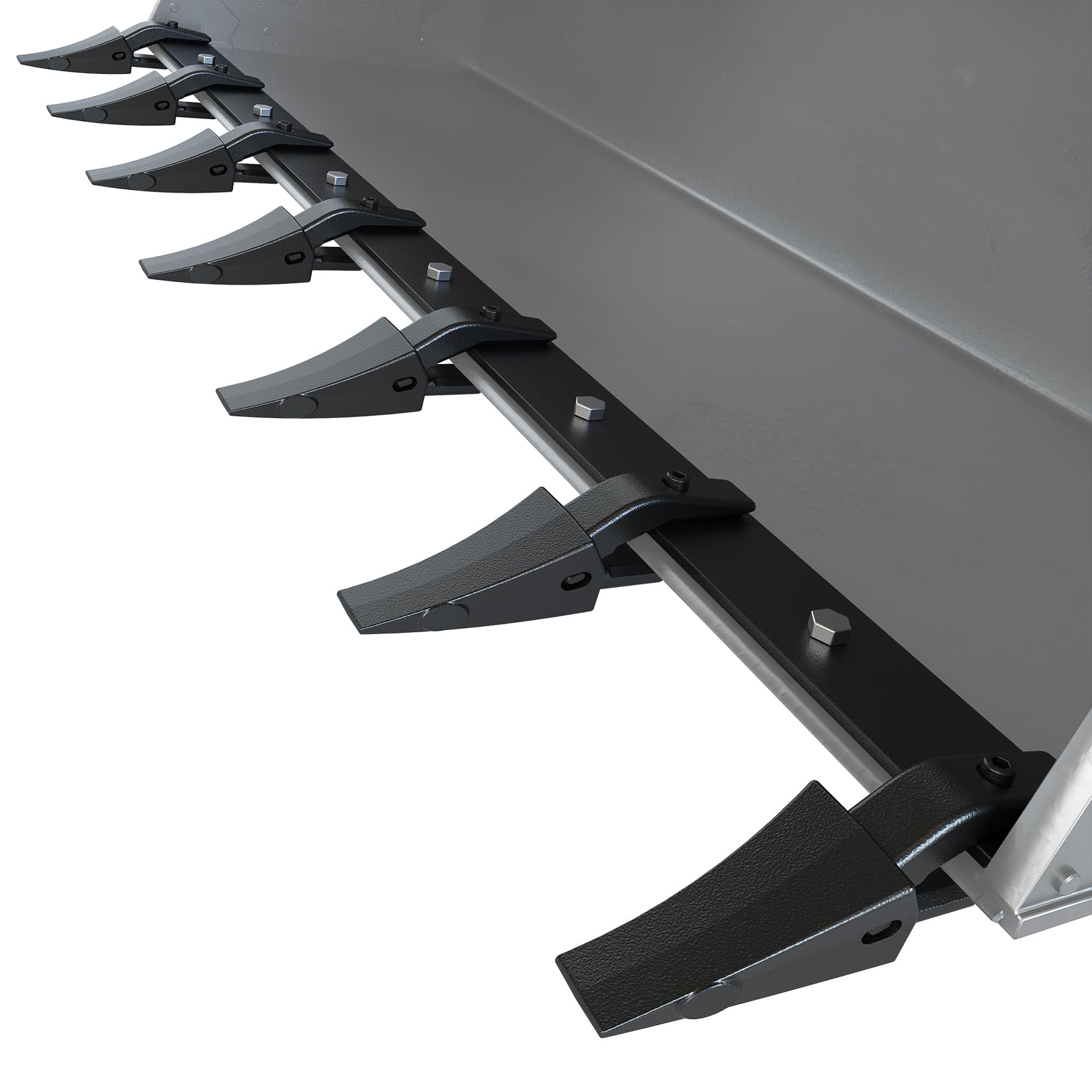 Garvee 72" Heavy Duty Steel Bucket Tooth Bar for Tractor & Loader Buckets – Replaceable Teeth, Black Protective Coating