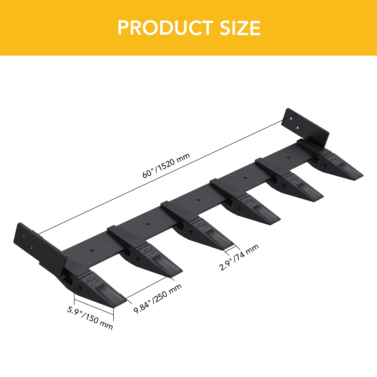 Garvee 60" Bucket Clamp on Debris Forks, Heavy Duty Clamp on Pallet Fork 4000 lbs Capacity Bucket Forks Attachments Fit for Loader Bucket Skidsteer Tractor