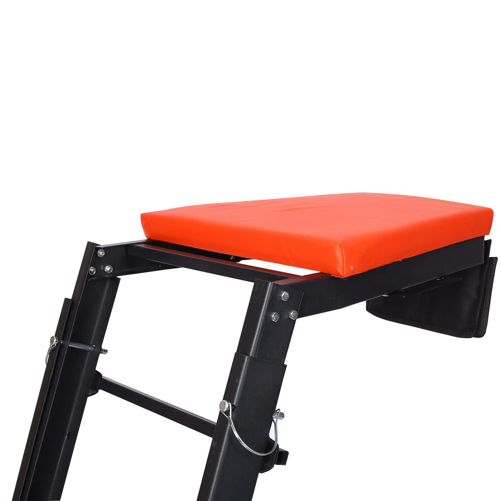 Garvee Foldable Rolling Topside Creeper with 4 Rotating Casters, Max 400lbs Load, Adjustable Angles & Heights, Comfortable Padded Design, Black