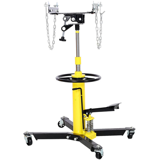 Garvee Transmission Jack 1660 Lbs Capacity Telescoping Hydraulic Jack 360° Swivel Wheel Lift Stand 2 Stage Adjustable Floor Jack Yellow