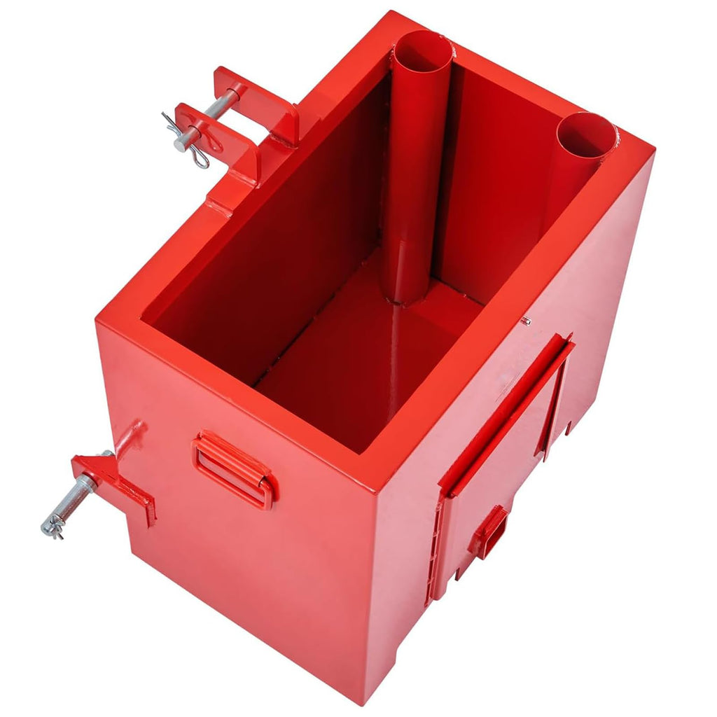 Garvee 3 Point Ballast Box with 2" Hitch Receiver, Category 1 Ballast Box 3 Point Fits Cat 1, 800 Lbs Tractor Ballast Box, 3 Point Quick Hitch Loader Attachment Red