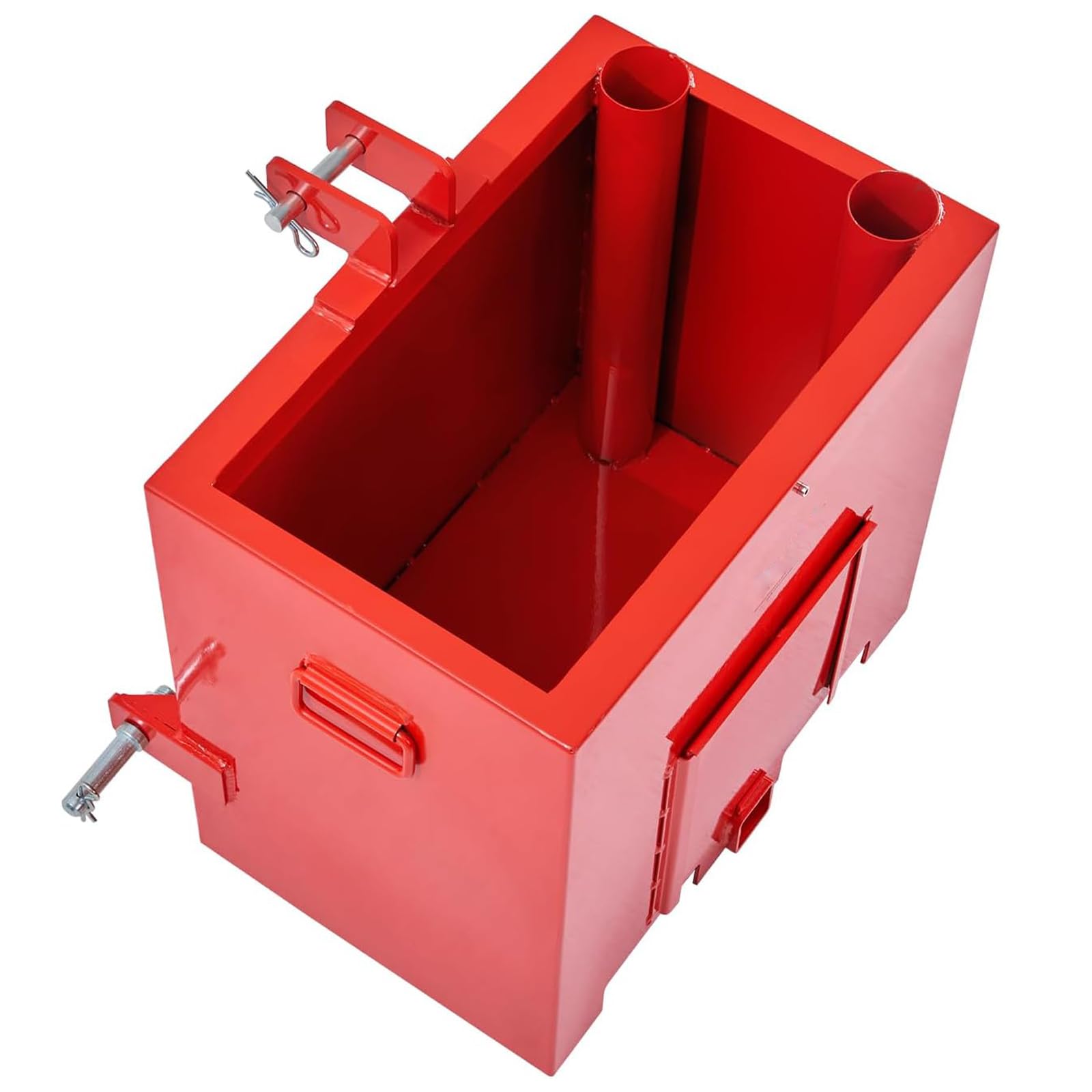 Garvee 3 Point Ballast Box with 2" Hitch Receiver, Category 1 Ballast Box 3 Point Fits Cat 1, 800 Lbs Tractor Ballast Box, 3 Point Quick Hitch Loader Attachment Red