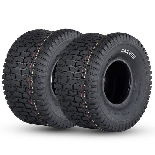 Garvee 2 Pack 20x10.00-8 Lawn Mower Tire V Pattern Tubeless For Lawn Garden Mowers Utility Vehicles 20x10-8 Black